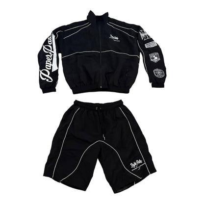 Black Windbreaker Set