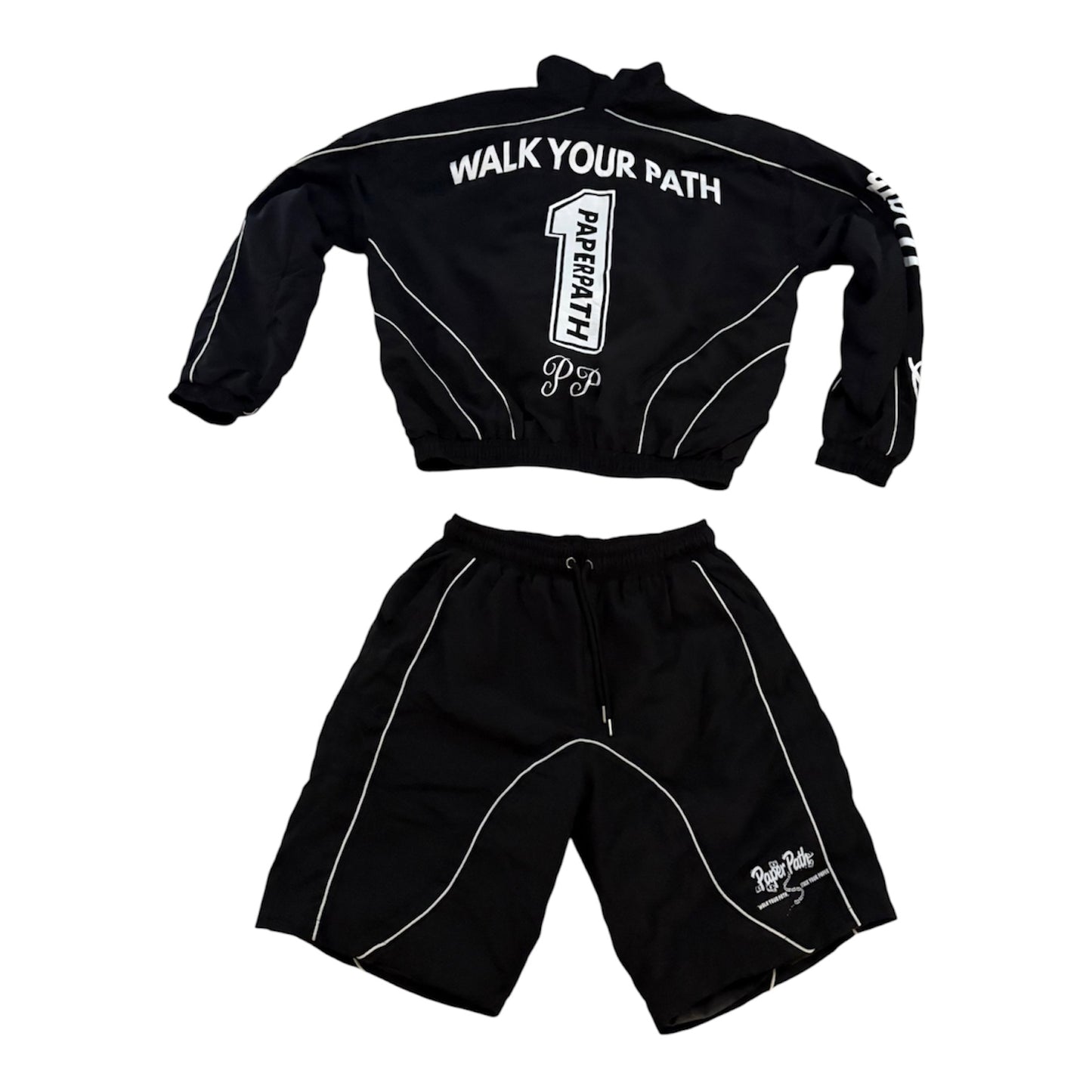 Black Windbreaker Set
