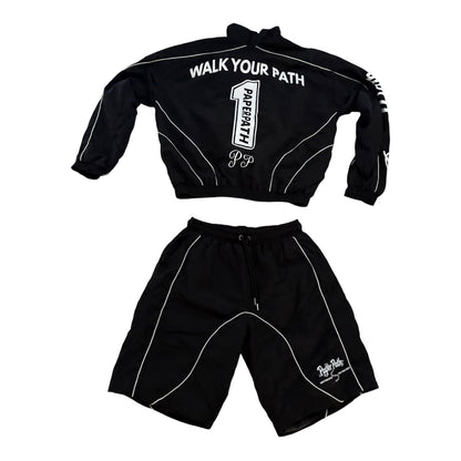 Black Windbreaker Set